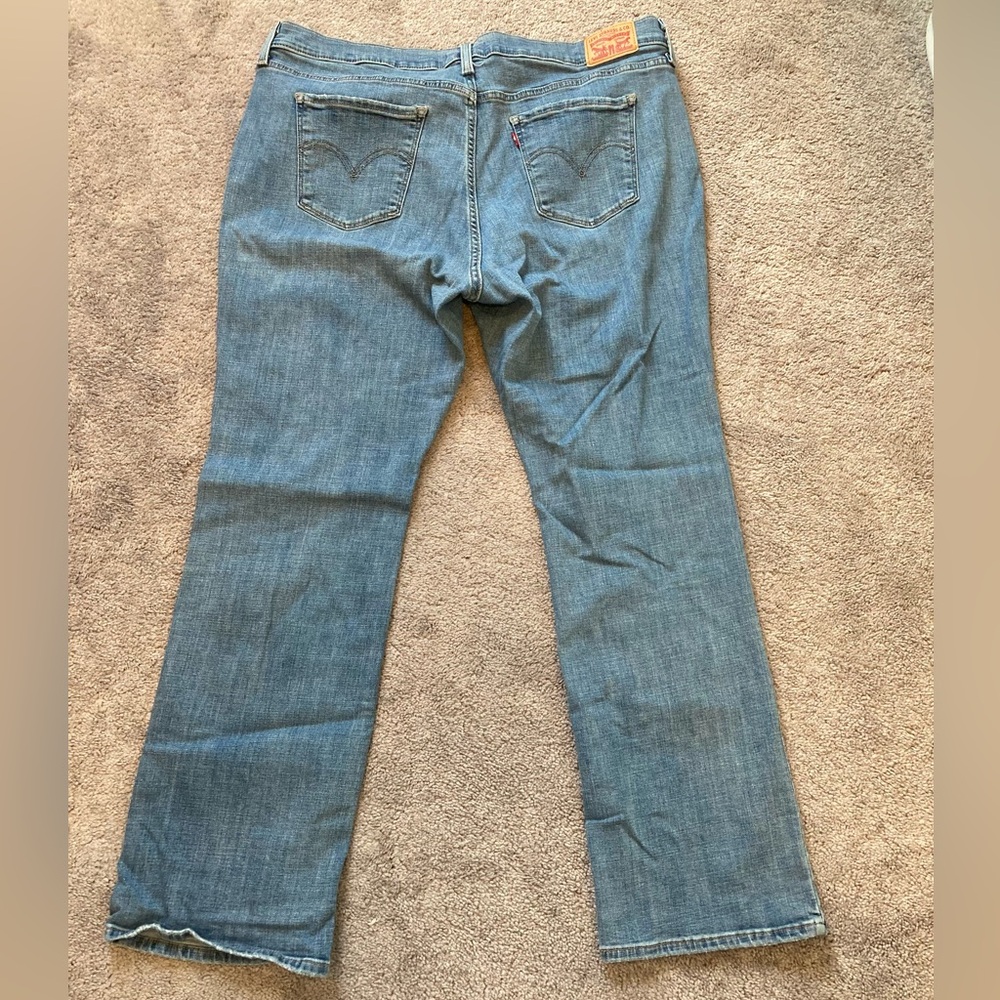Levi’s Classic Bootcut Womens Blue Denim Jeans 20W Plus Pants Stretch - Picture 4 of 8